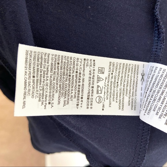 Banana Republic Ruffle Hem Tee Shirt | Navy | Size XS - Picture 5 of 8